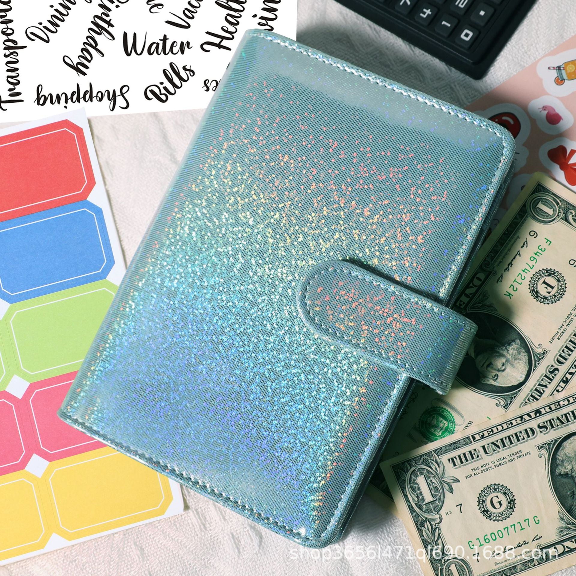 Wholesale A6 Leather PU Loose Leaf 12 Piece Zipper Bag Notebook